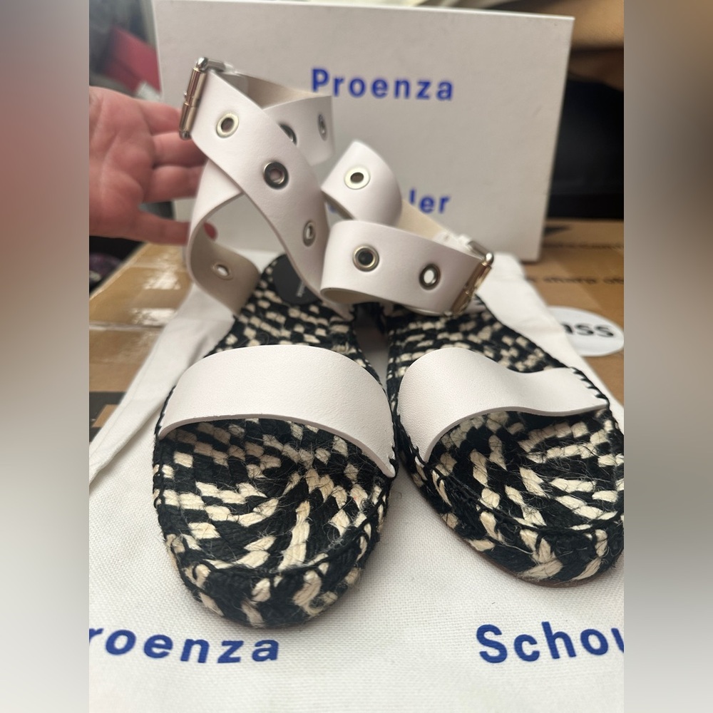 Proenza Schouler White and Black Woven espadrille Sandals 41‎ - Picture 8 of 10